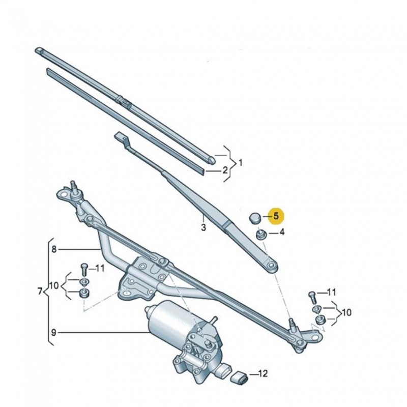 Audi A1 2011-2014 Ön Cam Silecek Kolu Vida Kapağı 1J0955205A-bisra