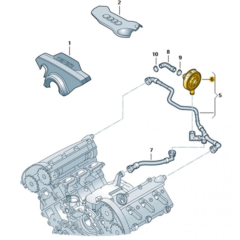 Audi A4 2002-2004 3.0 V6 ASN Motor Üst Havalandırma Valfi 06C103245