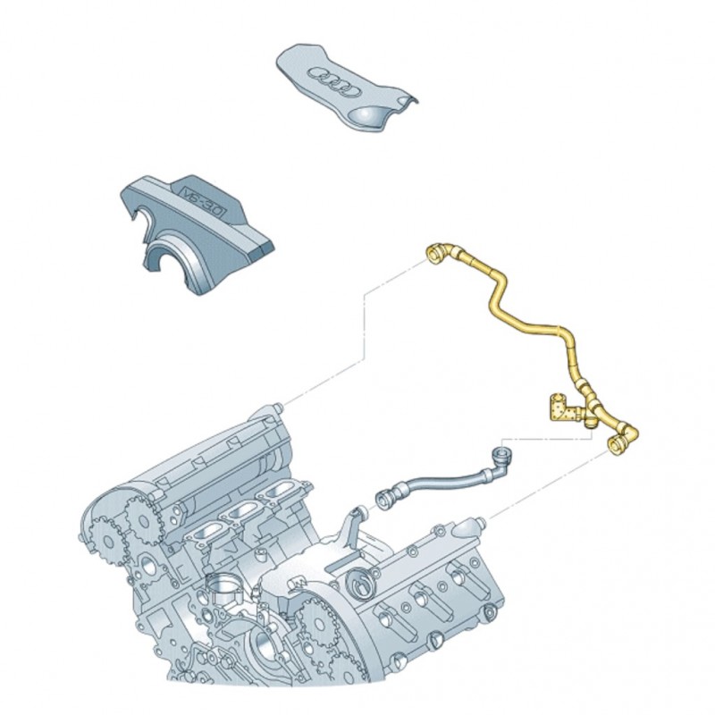 Audi A8 2004-2007 3.0 V6 ASN Motor Üst Havalandırma Borusu 06C103217H