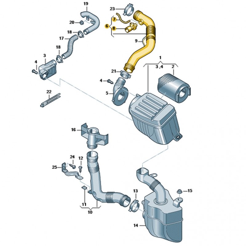 Seat Altea 2004-2008 1.6 BGU BSE Motor Hava Filtre Borusu 1K0129684AE-bisra
