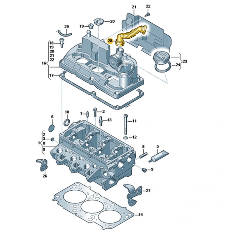 Seat İbiza 2009-2012 1.2TDi Üst Kapak Hava Borusu 03P103493A-bisra